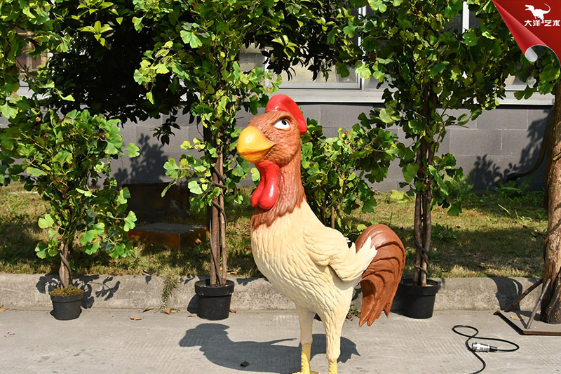 卡通動(dòng)物雕塑，仿真公雞