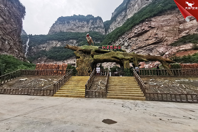 恐龍化石骨架，埋藏式恐龍化石骨架制作